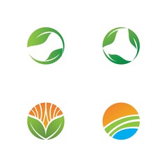Logos of green Tree leaf ecology