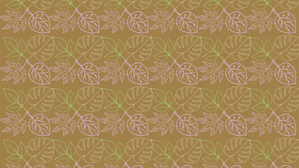 Seamless stylish leaves pattern vector background texture.