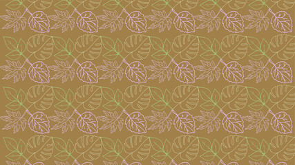 Seamless stylish leaves pattern vector background texture.