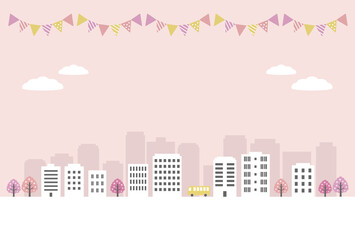 春のビル街 / vector eps