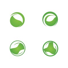 Logos of green Tree leaf ecology
