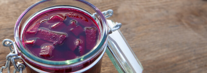 Preparation of fermented kvass from red beets - banner.