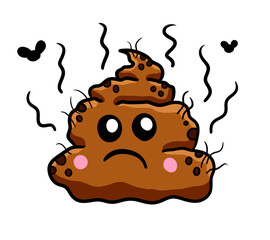Stylized Sad Cartoon Poop