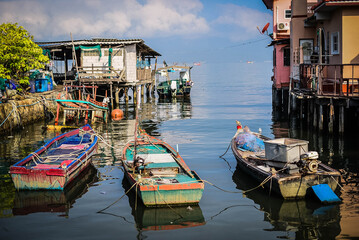 Fototapeta na wymiar Traditional fishing boats Baan Na Kluea, Pattaya