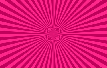 Obraz premium Vibrant Pink Sunburst Pattern Background. Ray star burst backdrop. Rays Radial geometric Vector Illustration