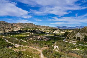 Fototapeta na wymiar Landscape view of Villanueva del Rio Segura in Valley of Ricote, Murcia Spain