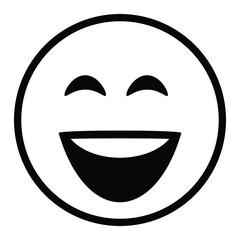 Cute thin line grinning with smiling eyes emoji face. Royalty free and fully editable.