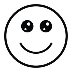 Fototapeta premium Cute thin line smile emoji face. Royalty free and fully editable.