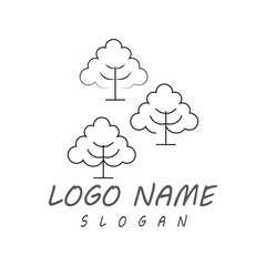 Tree Line Logo Template vector symbol nature