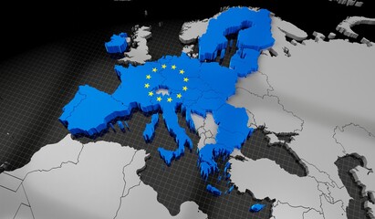 European Union countries - 3D illustration