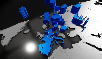 European Union countries - 3D illustration
