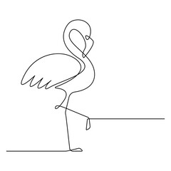 Doodle line flamingo
