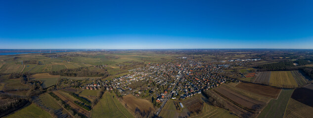 Luftaufnahme von Holm an der Elbe bei Hamburg, Schleswig Holstein, Deutschland