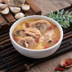 Taiwanese food - Homemade delicious garlic chicken soup