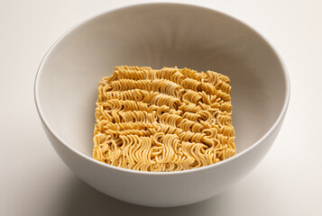 Crispy instant noodle salty. Snacks Fast food or junk food snacks unhealthy concept.