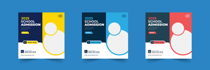 school admission social media post template 