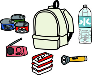 防災グッズイラストセット