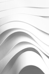 Fototapeta premium Structure with wavy white elements, abstract background
