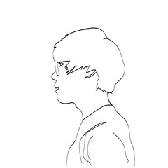 Surreal face continuous line drawing fashion minimalist concept lineart contempory portrait illustration.