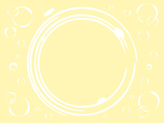 ナチュラルな和風の背景　円フレーム　黄色