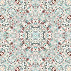 Abstract seamless pattern with geometric elements structure.