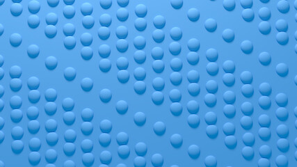 3d render texture of blue drops or balls on a yellow background 
