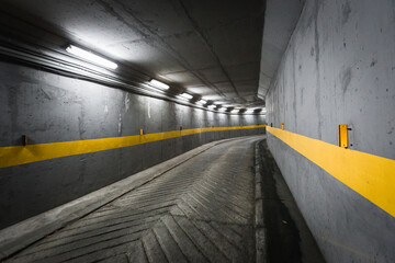 Underground parking garage tunnel