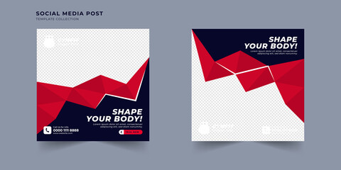 gym fitness social media post template 