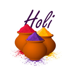 Colorful gulaal (powder color) indian festival for Happy Holi card color Background. illustration of abstract colorful Happy Holi background
