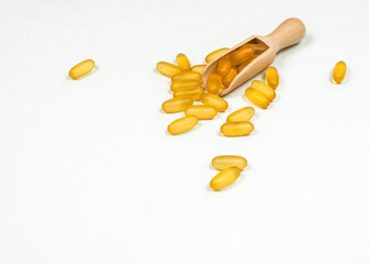 capsules and pills with a vitamin complex and fish oil 