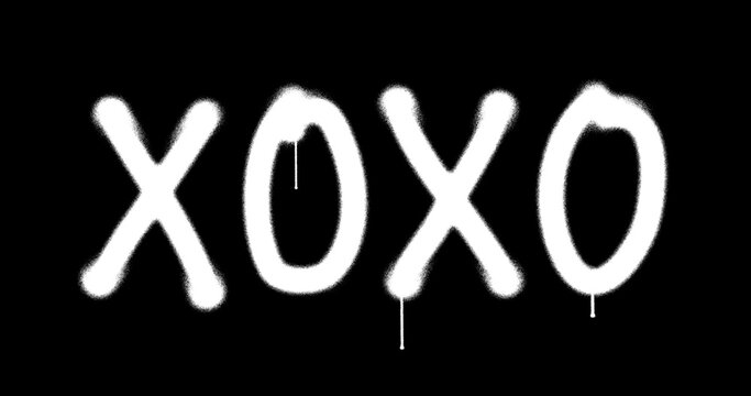 Xoxo sign spray painted isolated