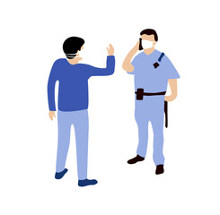 Protected in a mask people epidemic against