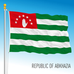 Republic of Abkhazia official national flag, asiatic country, vector illustration