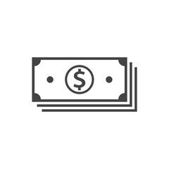 Money vector icon in flat style