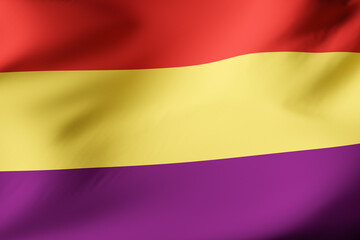offical flag of the second Spanish republic. Version without shield.3D render illustration