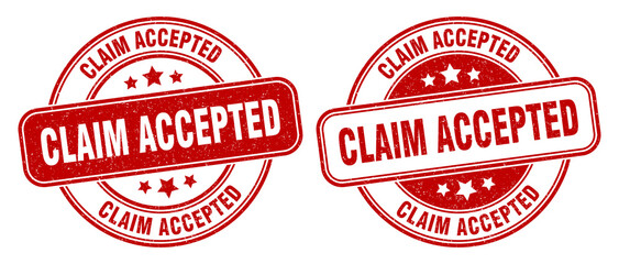 claim accepted stamp. claim accepted label. round grunge sign