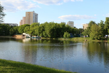 Fototapeta na wymiar Moscow Izmailovsky pond summer