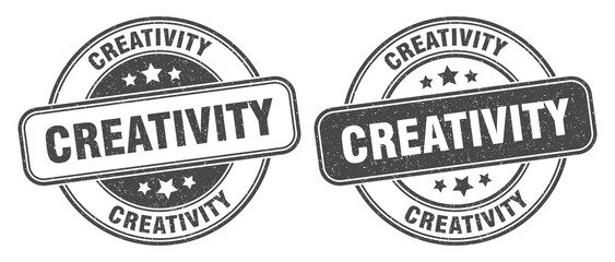 creativity stamp. creativity label. round grunge sign