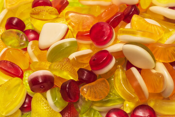 Assorted tasty gummy candies.