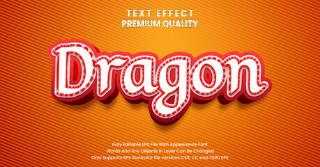 Editable modern text effect, dragon style