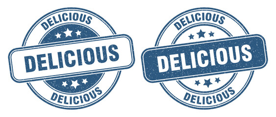 Fototapeta premium delicious stamp. delicious label. round grunge sign