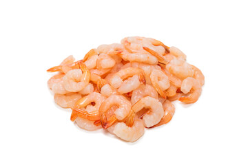 Frozen shrimps background. Top view.
