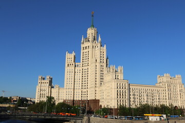Fototapeta na wymiar High-rise building on Kotelnicheskaya embankment