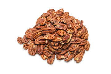 Obraz premium Pecan-nut isolated on white background. Top view.