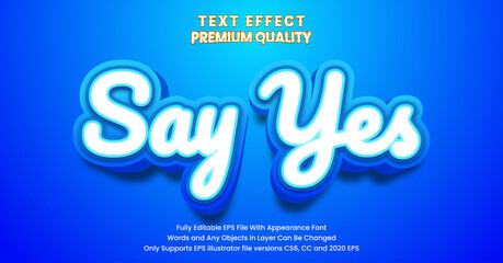 Strong bold modern editable text effect, say yes