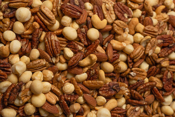 Mix of nuts as a background.