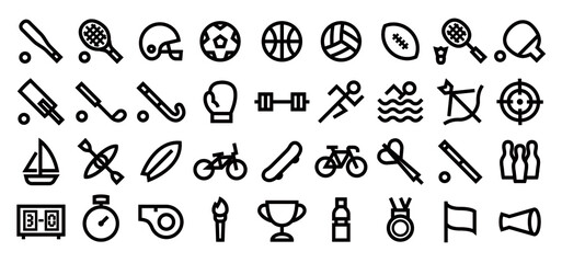 Sports Icon Set (Bold outline version)