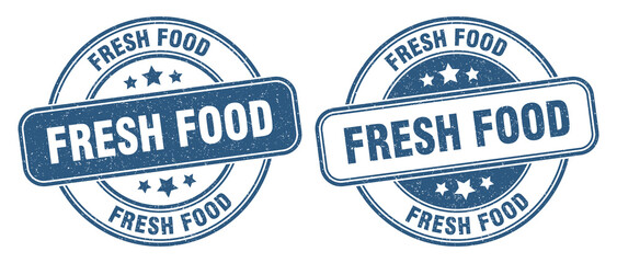 fresh food stamp. fresh food label. round grunge sign
