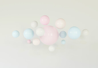 Abstract 3d ball sphere soft blurred background on white background. Abstract 3d rendering background illustrations.