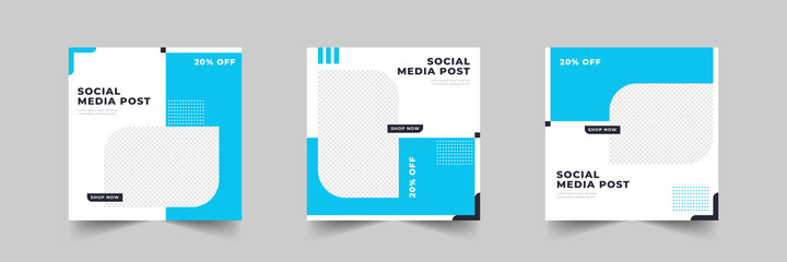 blue fashion social media post template